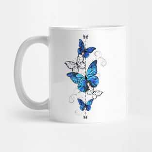 Blue Morpho and White Butterflies Mug